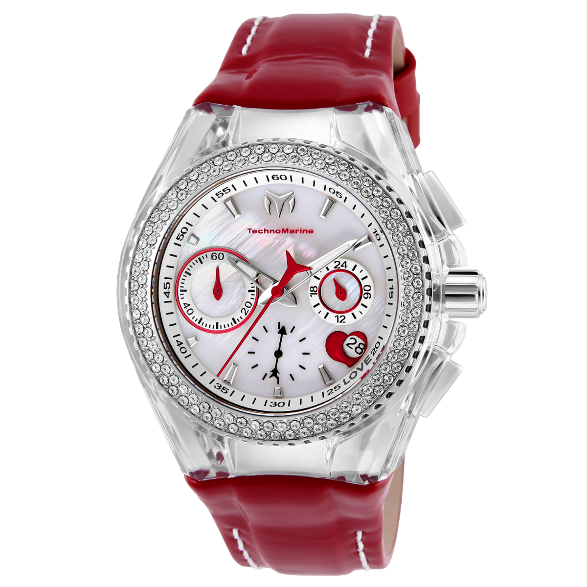 TechnoMarine Cruise Women's Watch - 40mm, Red, White with Interchangeable Strap (TM-117001)