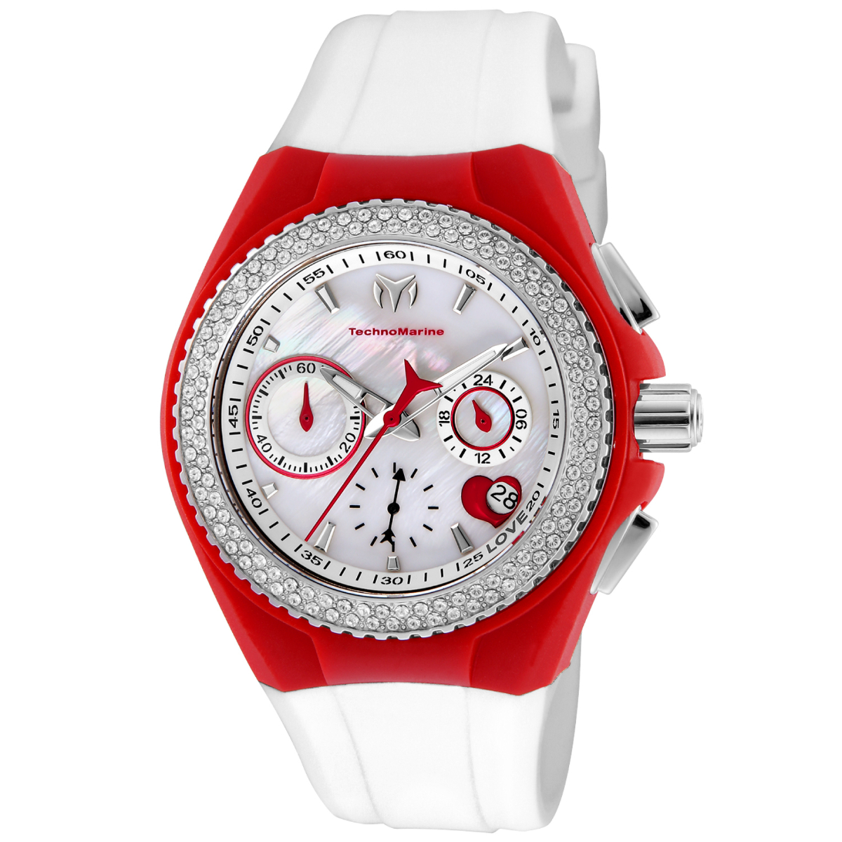 TechnoMarine Cruise Women's Watch - 40mm, Red, White with Interchangeable Strap (TM-117001)