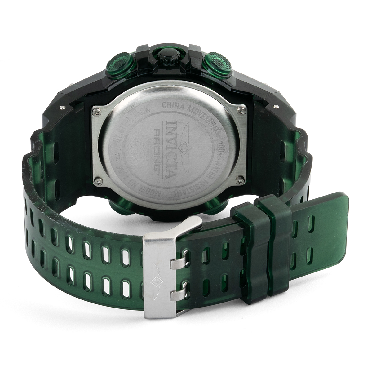 Invicta Racing Burnout Digital Men's Watch - 52mm, Transparent, Green (49042)