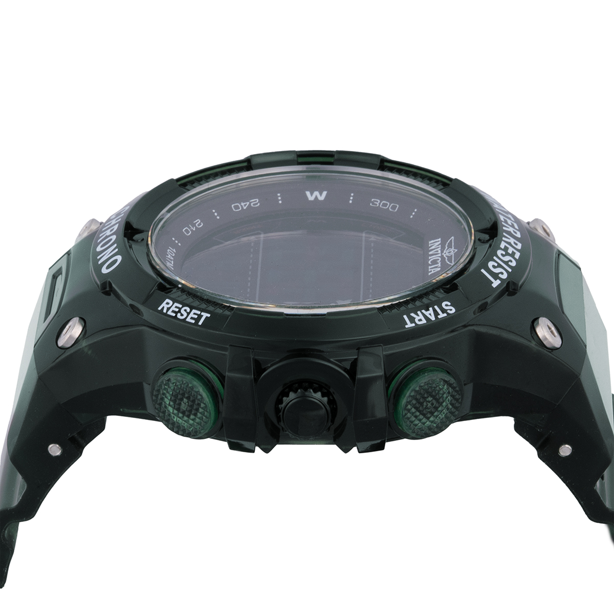 Invicta Racing Burnout Digital Men's Watch - 52mm, Transparent, Green (49042)