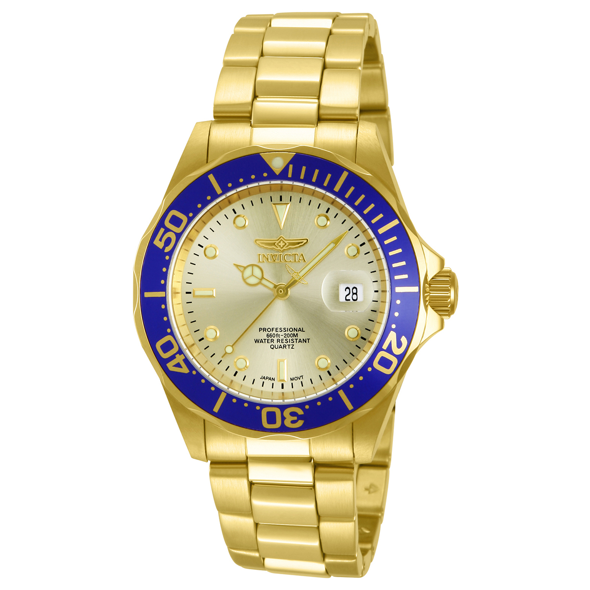 Invicta Pro Diver Men's Watch - 40mm. Gold (14124)