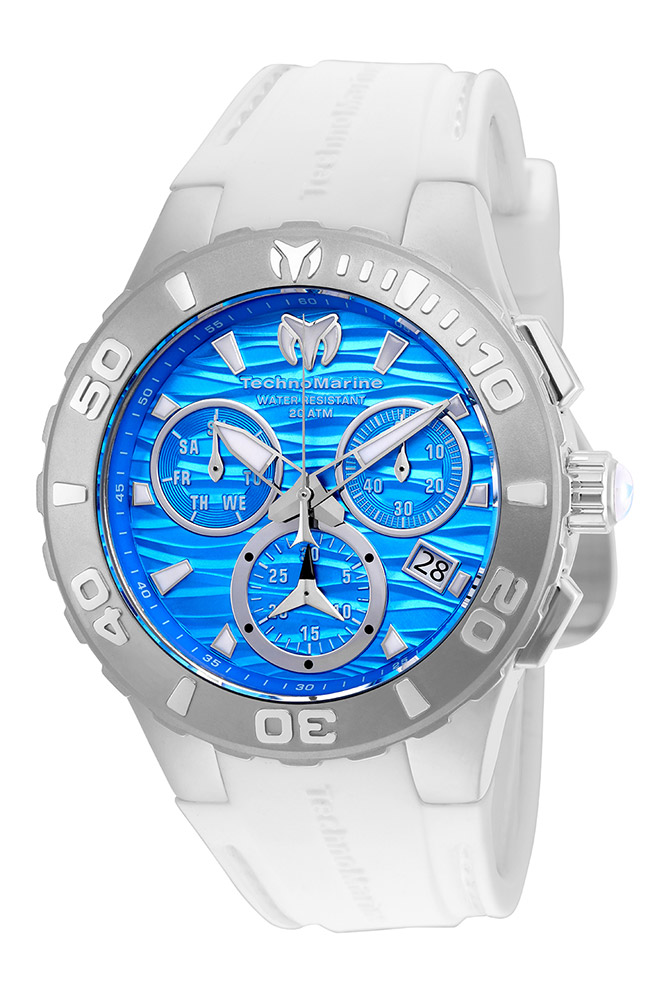 TechnoMarine Cruise Medusa Swiss Ronda Z60 Caliber Men's Watch - 44mm, White (TM-115075)