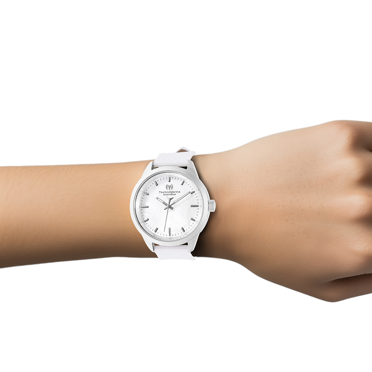 TechnoMarine MoonSun Women's Watch w/ Mother of Pearl Dial - 40mm. White (TM-822001)