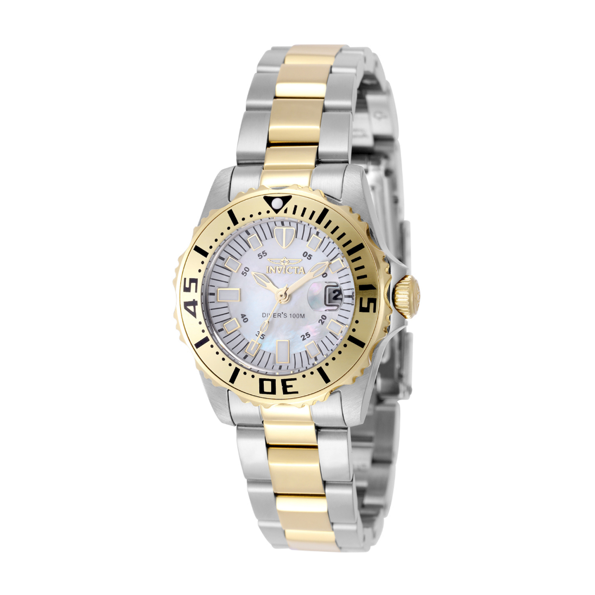 Invicta Pro Diver Swiss Ronda 585 Caliber Women's Watch w/ Mother of Pearl Dial - 30mm, Gold (6895)